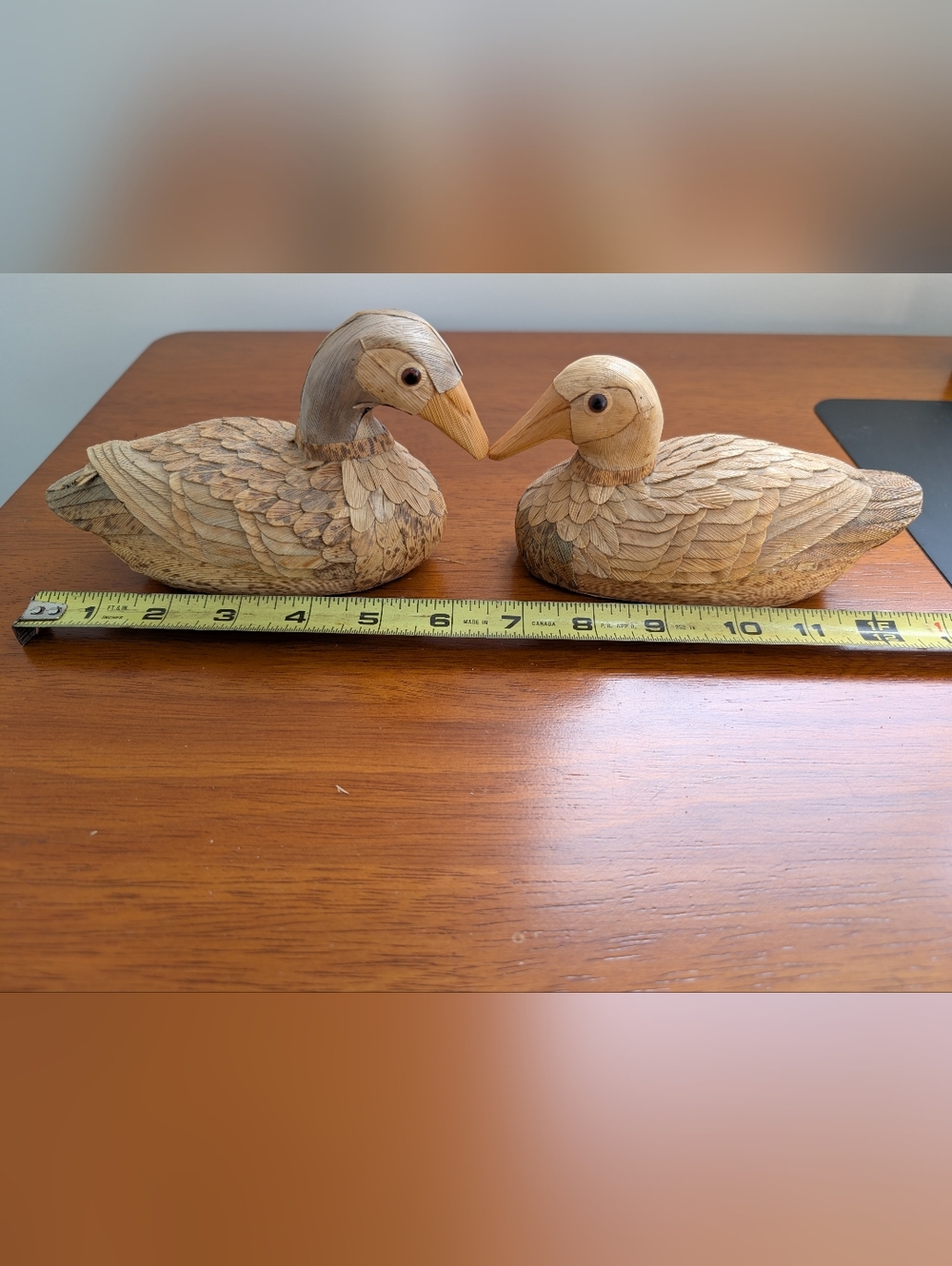 Vintage Handmade Corn Husk Duck Decoys in Natural Brown - Decorative Home Accent - Picture 2 of 16